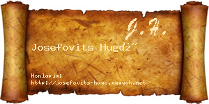 Josefovits Hugó névjegykártya